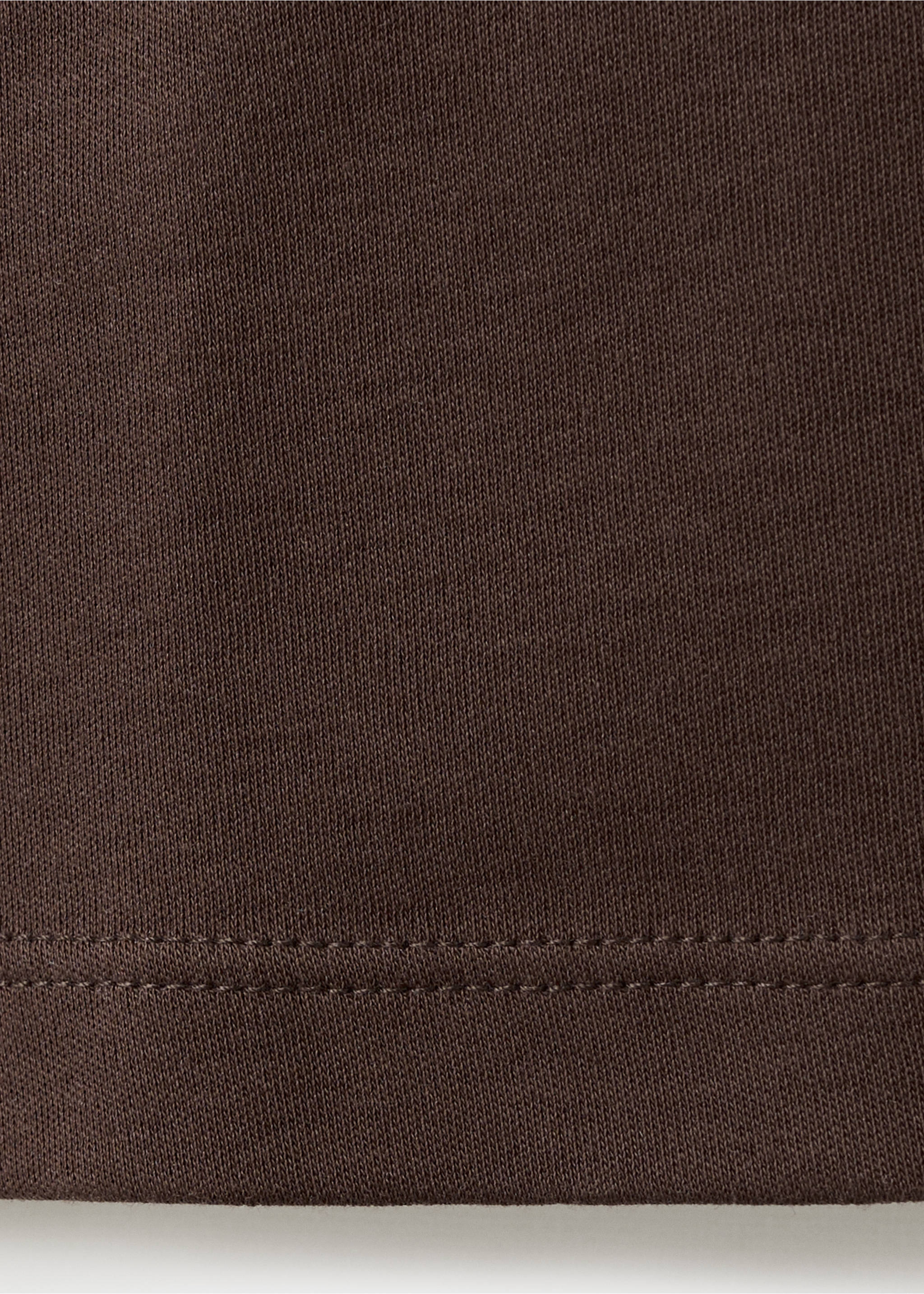 Cotton short-sleeved t-shirt - Details of the article 0, Chocolate. Ref: 17021197-00.