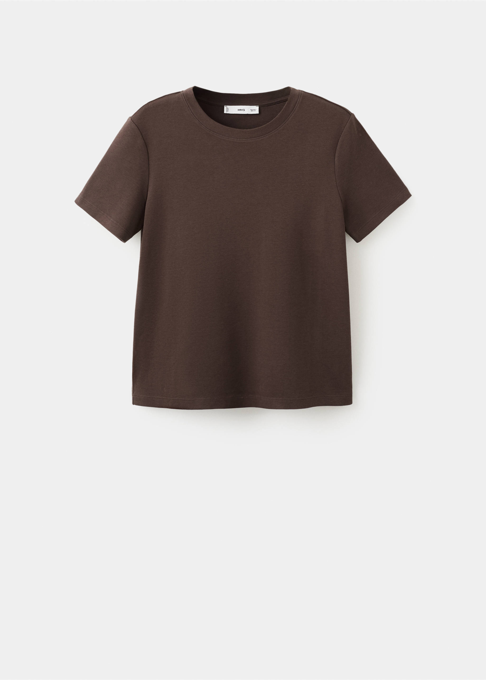 Cotton short-sleeved t-shirt - Article without model, Chocolate. Ref: 17021197-00.