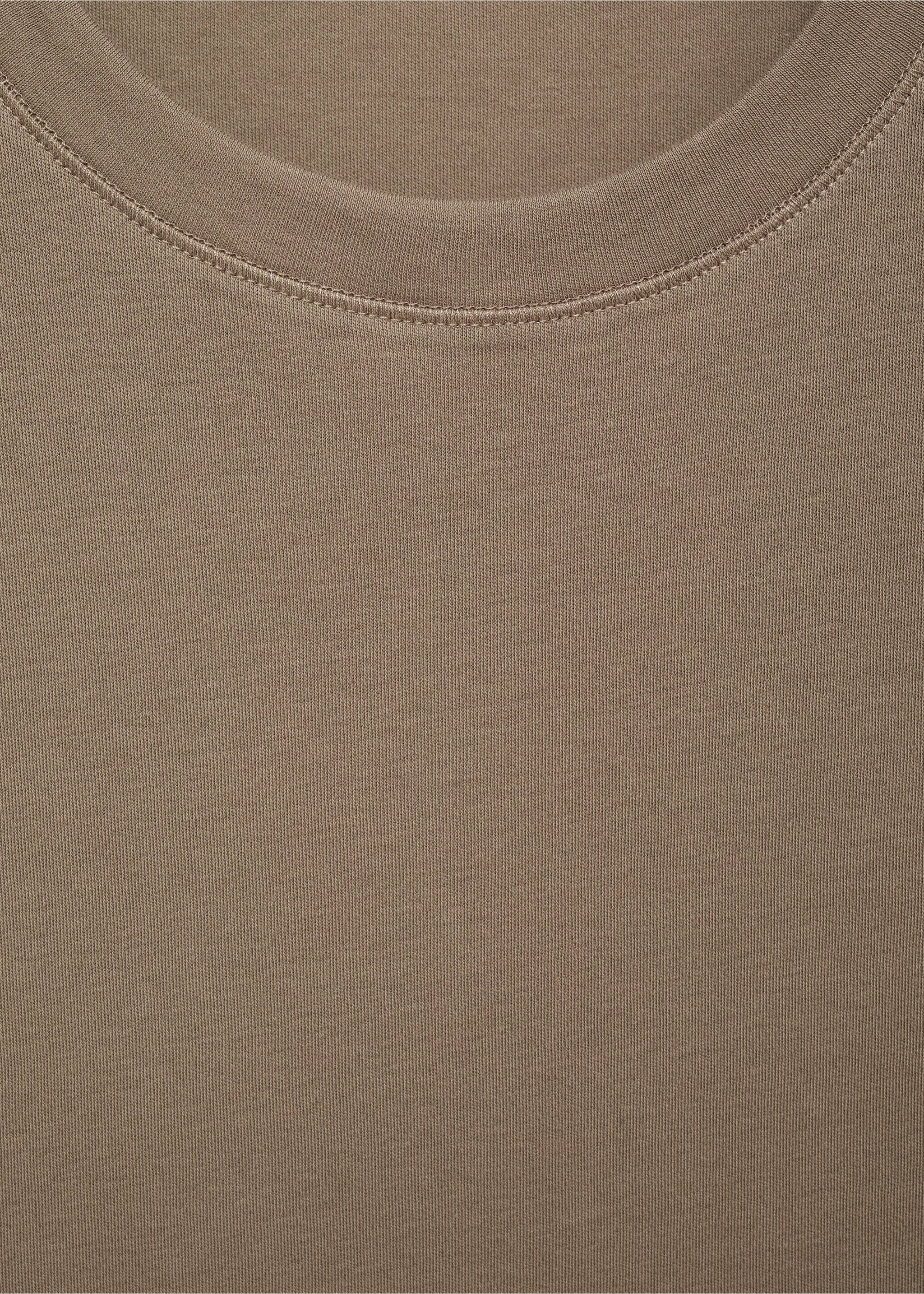 Cotton short-sleeved t-shirt - Details of the article 8, Medium Brown. Ref: 17021197-00.