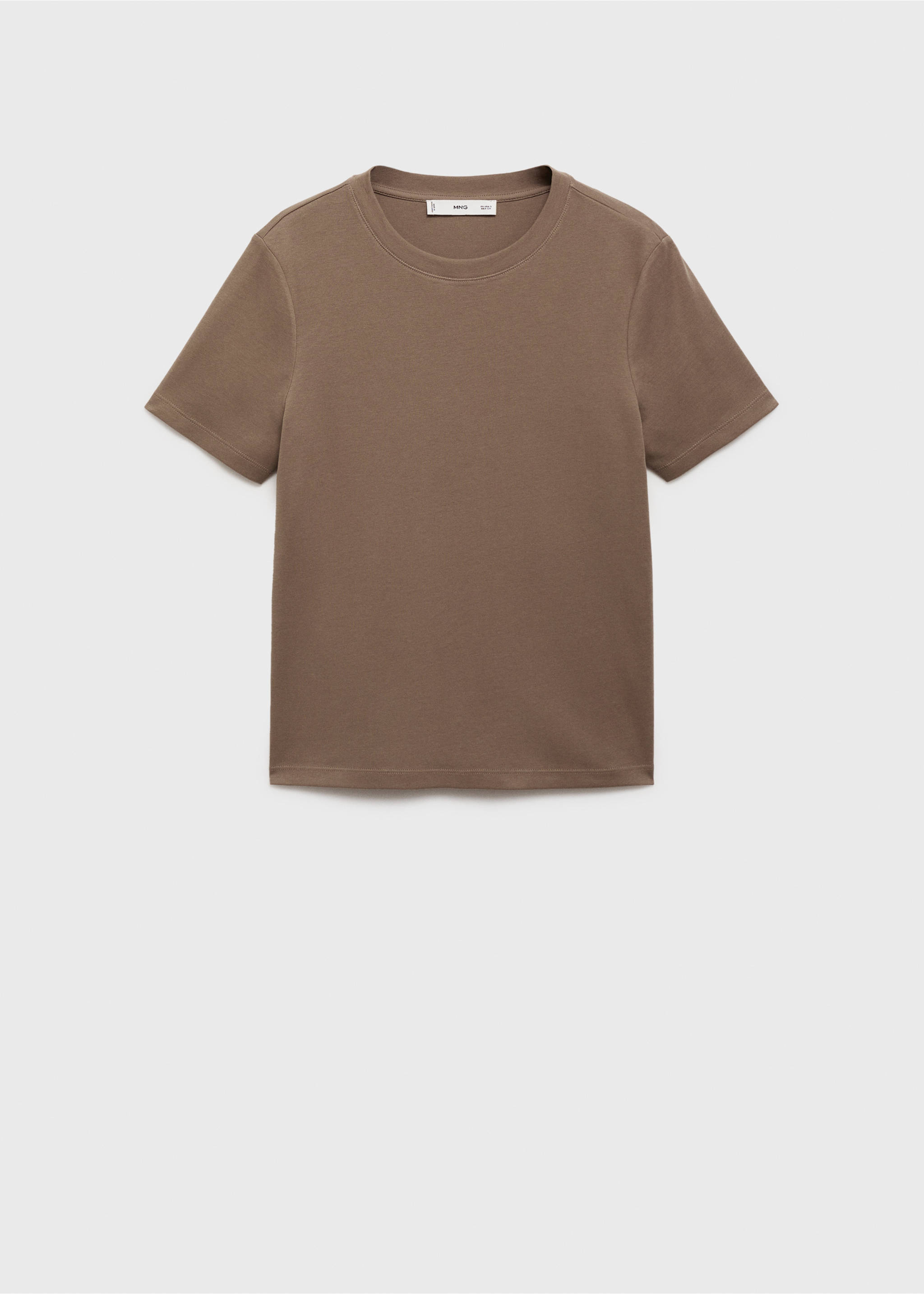 Cotton short-sleeved t-shirt - Article without model, Medium Brown. Ref: 17021197-00.