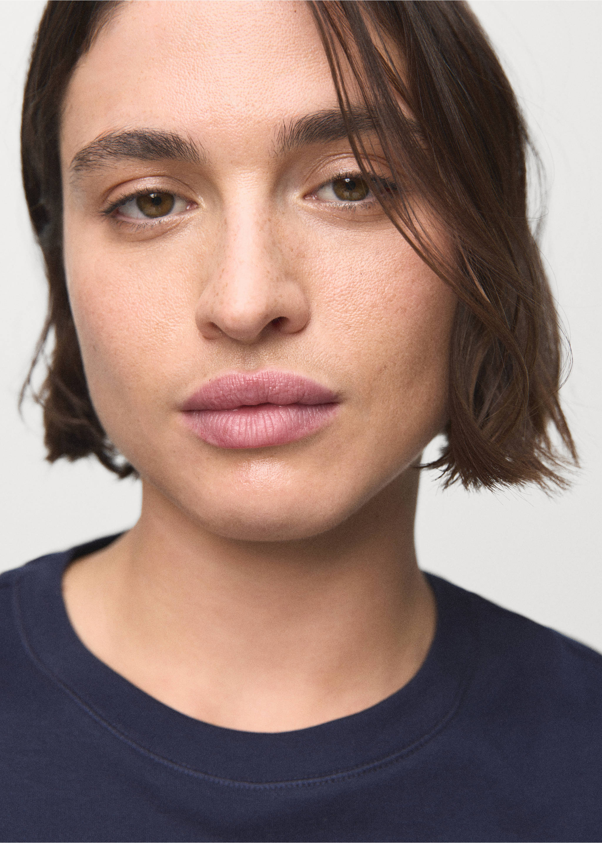 Cotton short-sleeved t-shirt - Details of the article 4, Navy. Ref: 17021197-00.