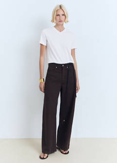 V-neck cotton T-shirt — White 2
