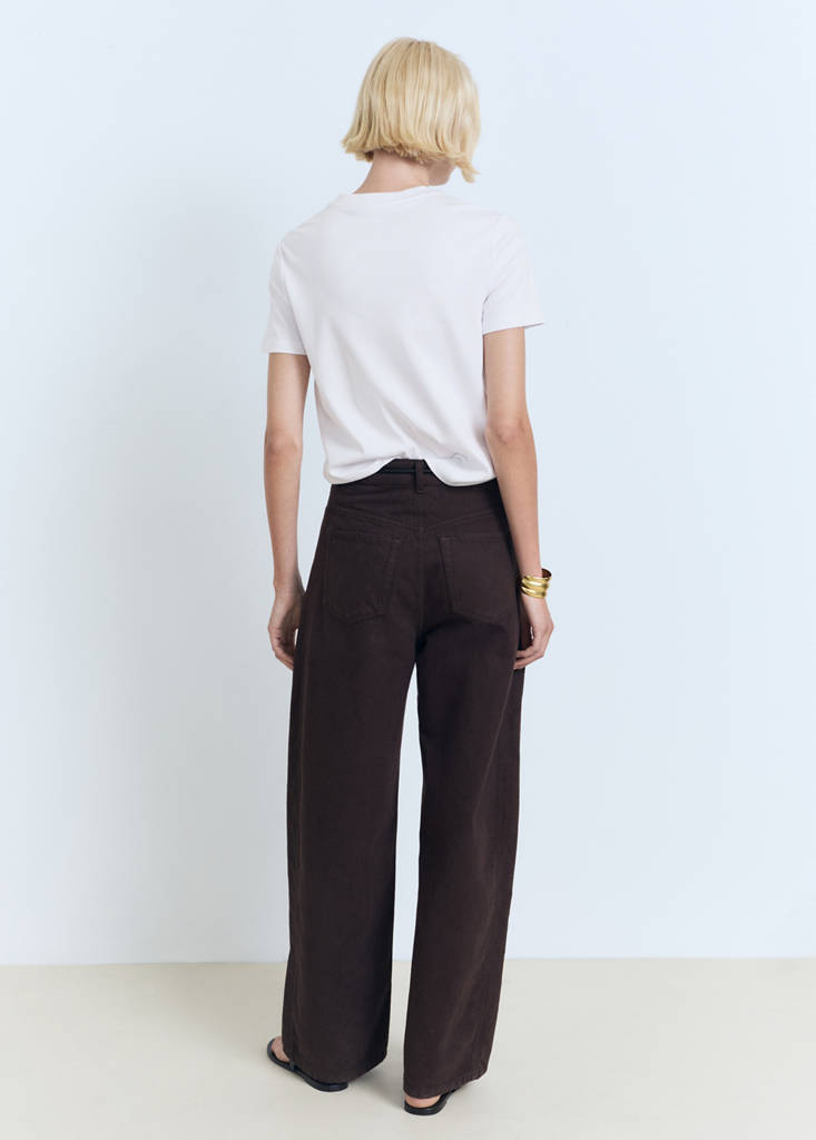 V-neck cotton T-shirt — White