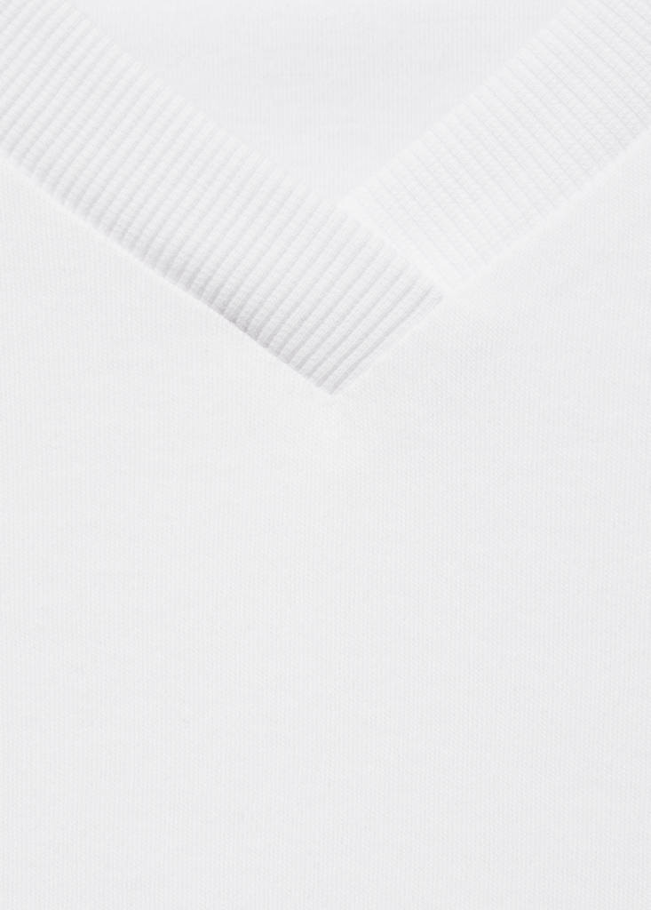 V-neck cotton T-shirt — White