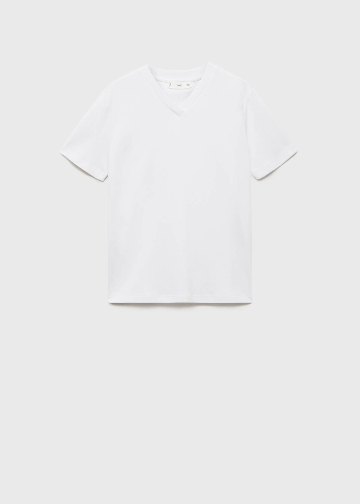 V-neck cotton T-shirt — White