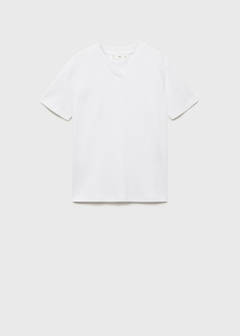 V-neck cotton T-shirt — White 9