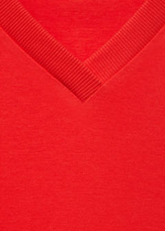 V-neck cotton T-shirt — Red 9