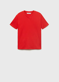 V-neck cotton T-shirt — Red 8