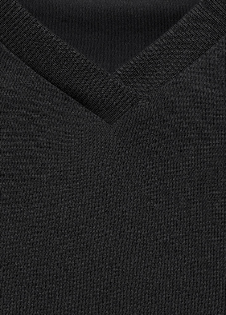 V-neck cotton T-shirt — Black