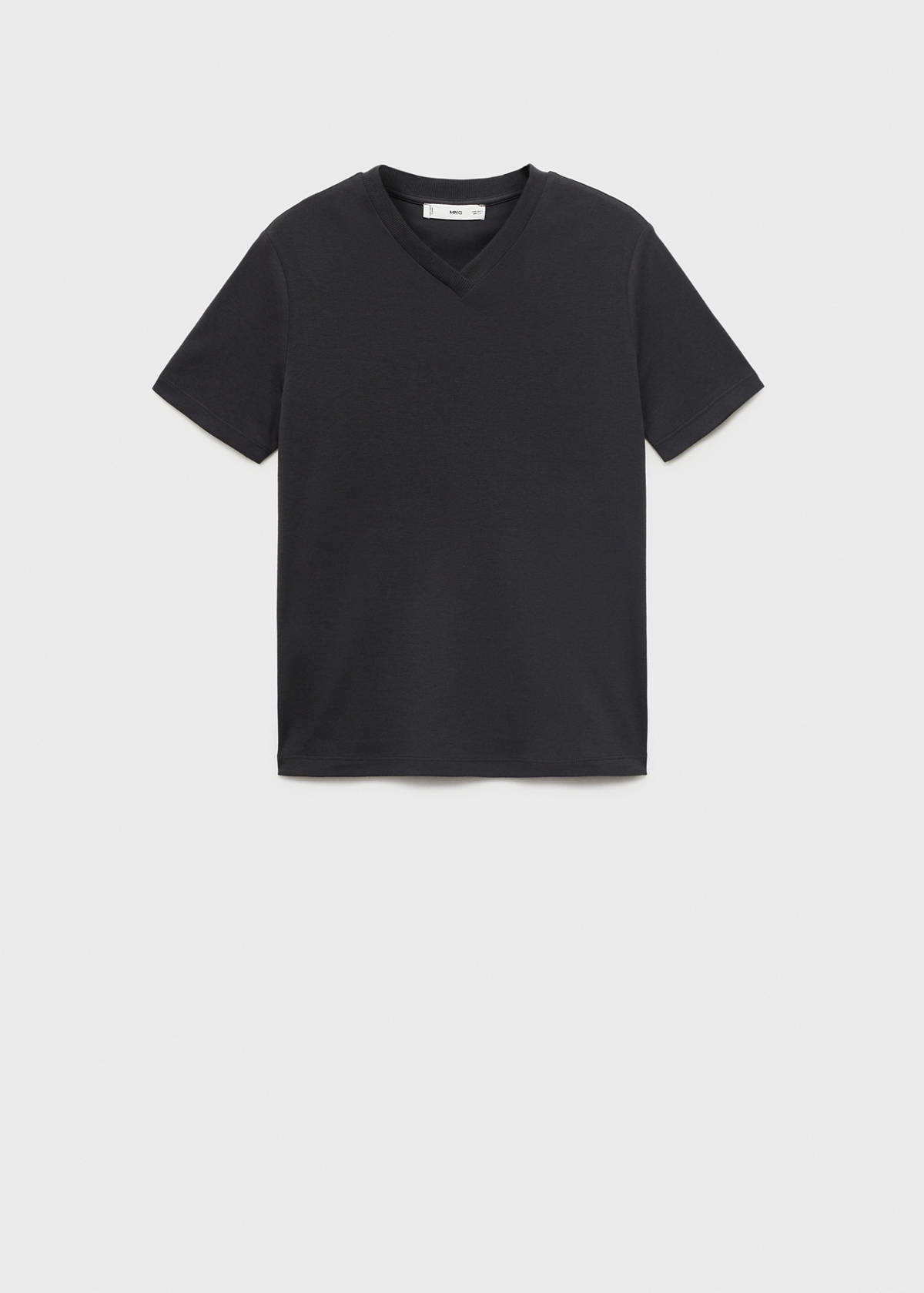 V-neck cotton T-shirt — Black