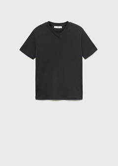 V-neck cotton T-shirt — Black 8