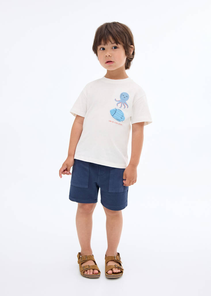 MANGO KIDS - T-shirt motif en relief blanc - 9-12 mois - Bébé garçon