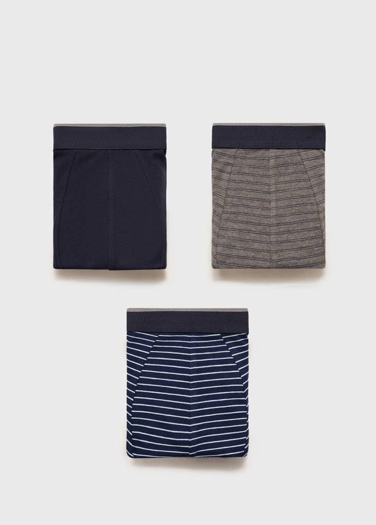 MANGO MAN - Lot 3 slips combinés bleu marine - S