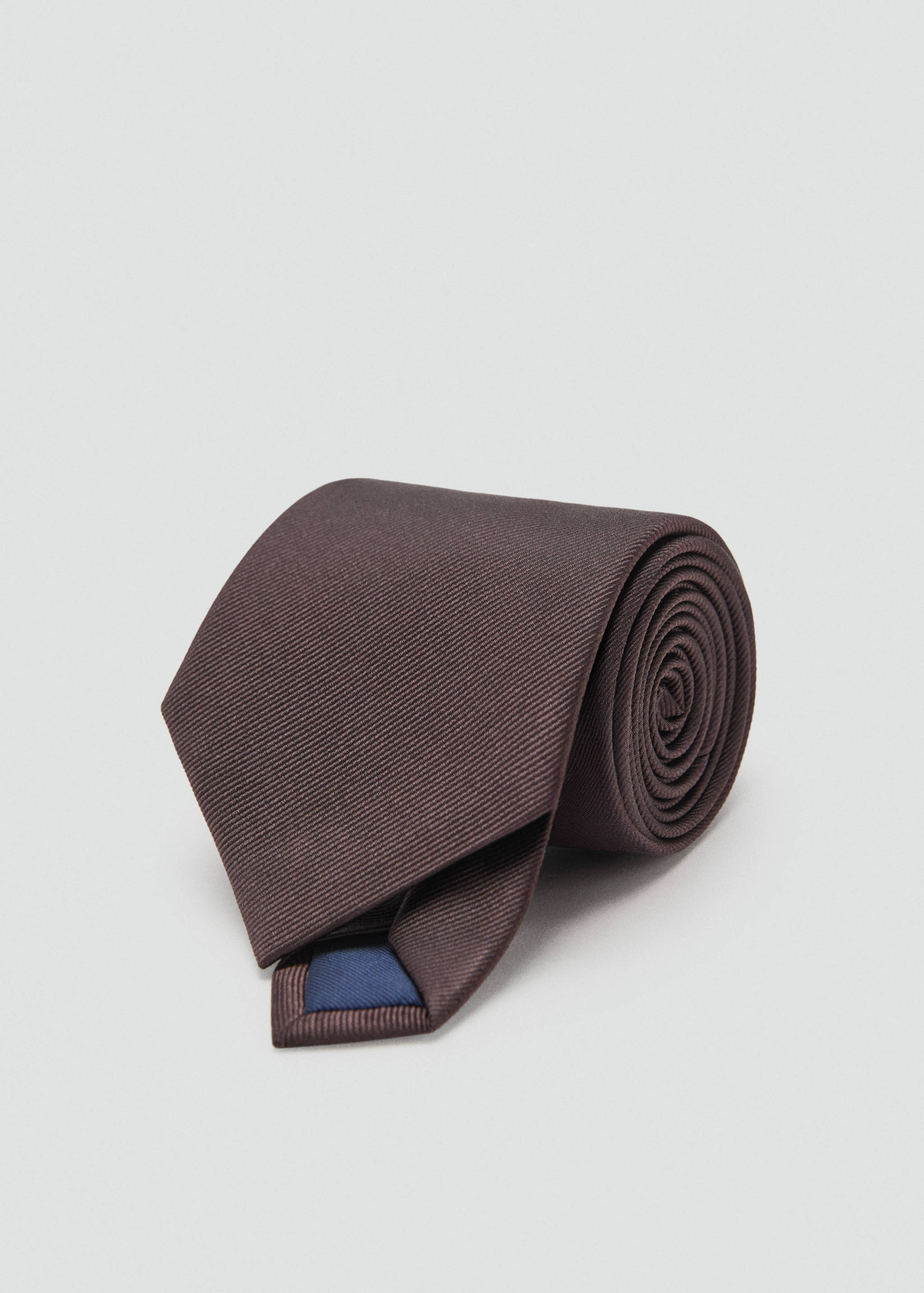 Plain silk tie - Medium plane