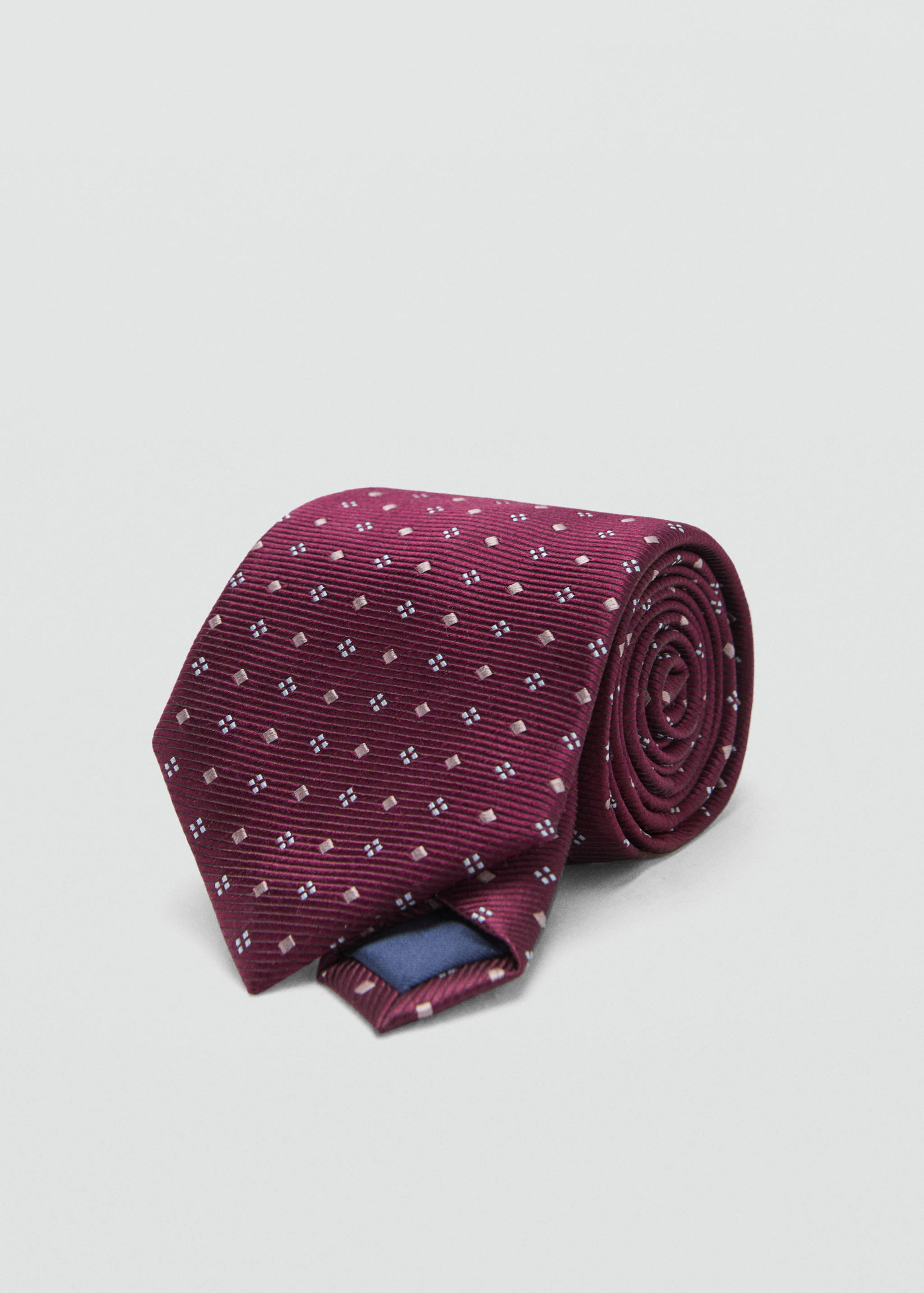 Geometric patterned silk tie - Medium plane