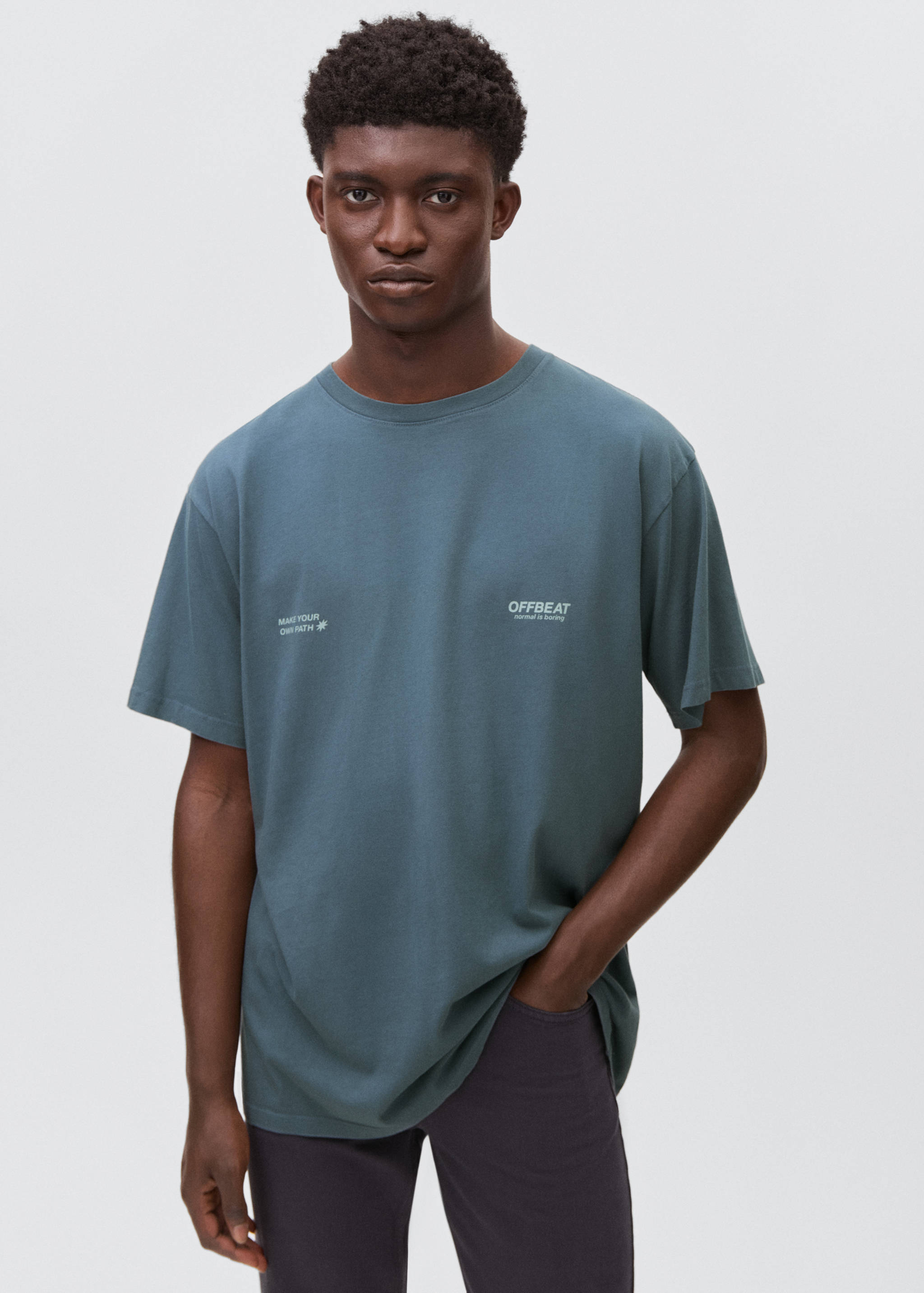 Printed cotton-blend T-shirt - Medium plane