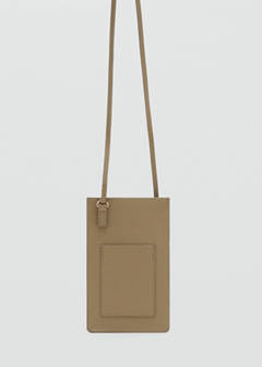 Saffiano-effect crossbody mobile phone case — Khaki 2