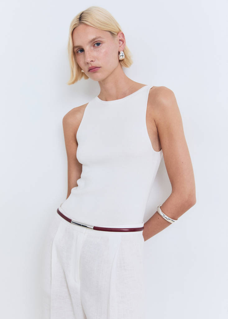 Fine-knit top — Off White