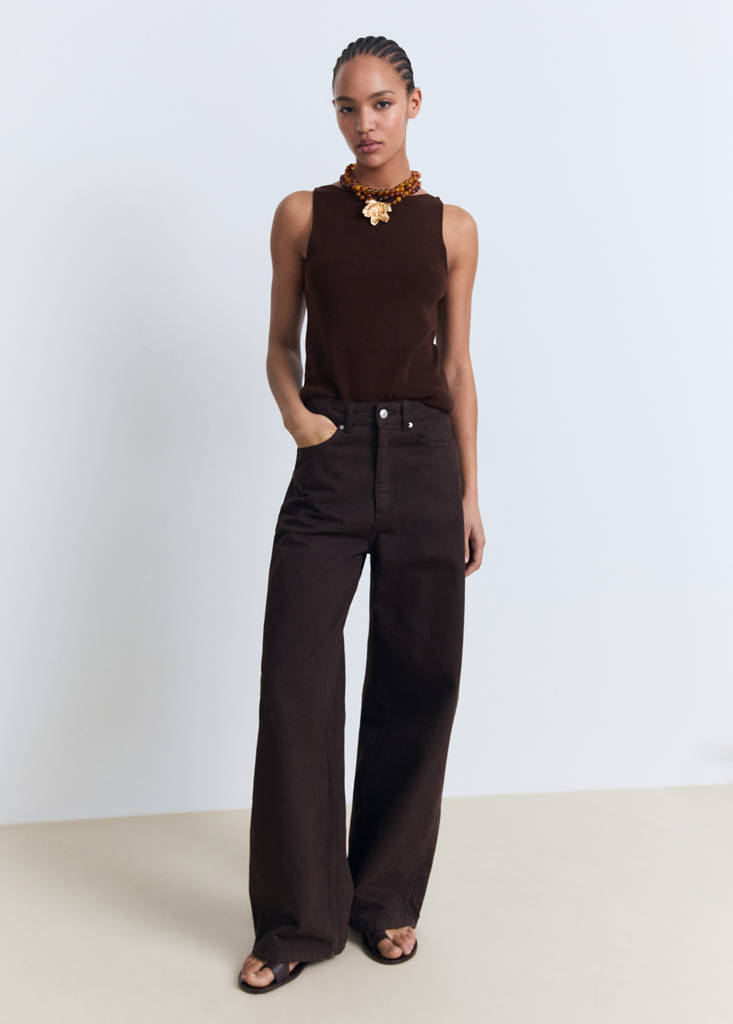 Fine-knit top — Chocolate
