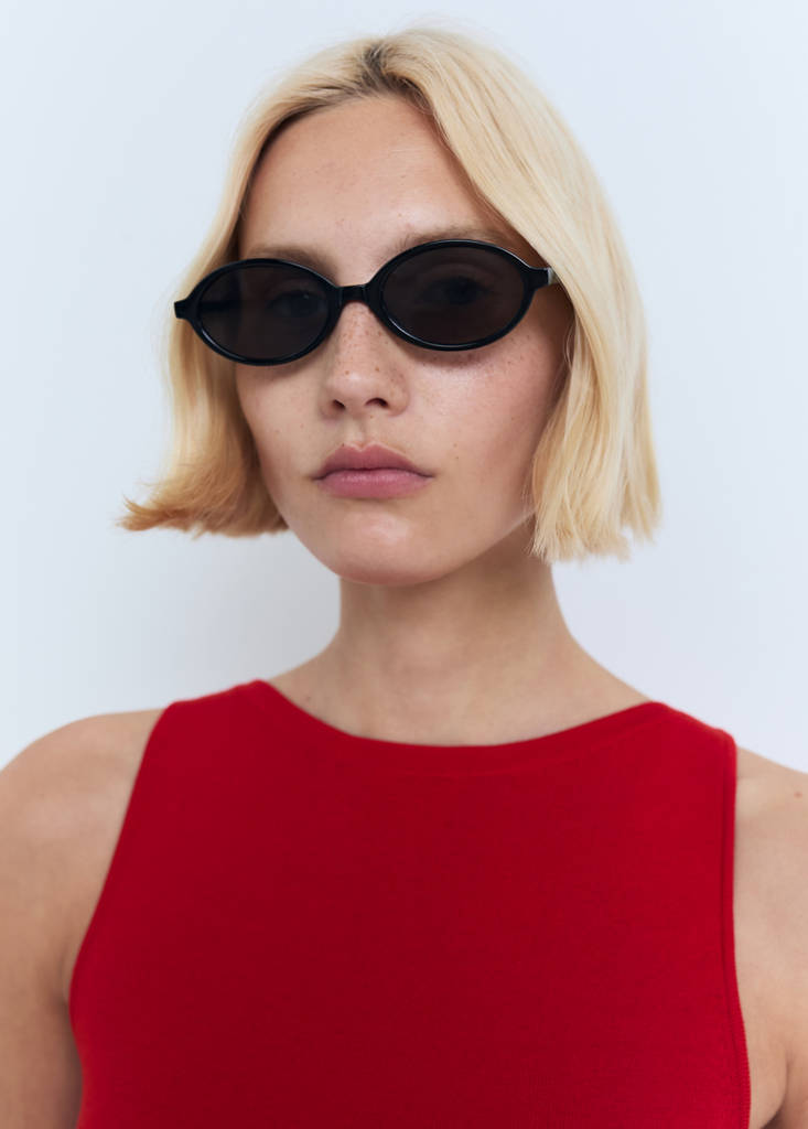 Fine-knit top — Red