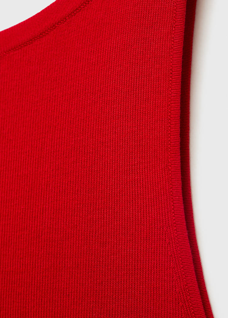 Fine-knit top — Red