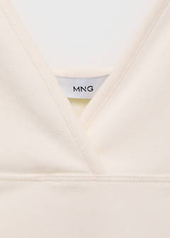 V-neck cotton top — Ecru 5