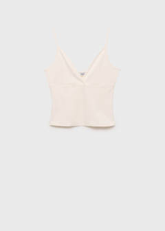 V-neck cotton top — Ecru 6