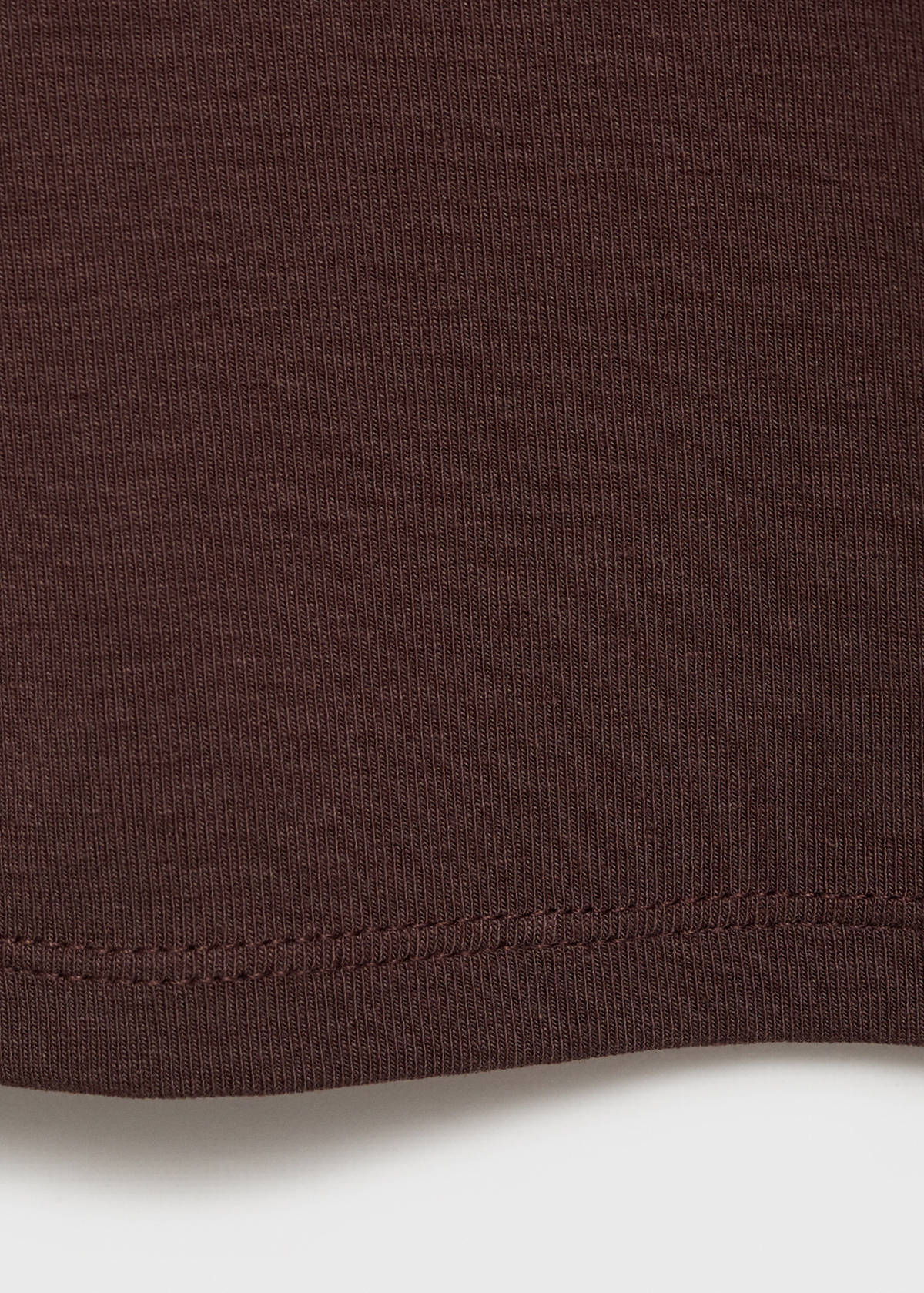 V-neck cotton top — Chocolate