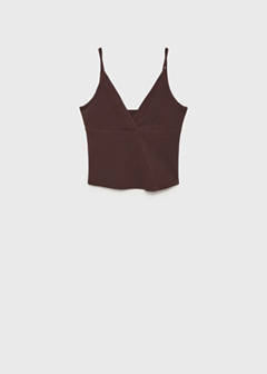 V-neck cotton top — Chocolate 7