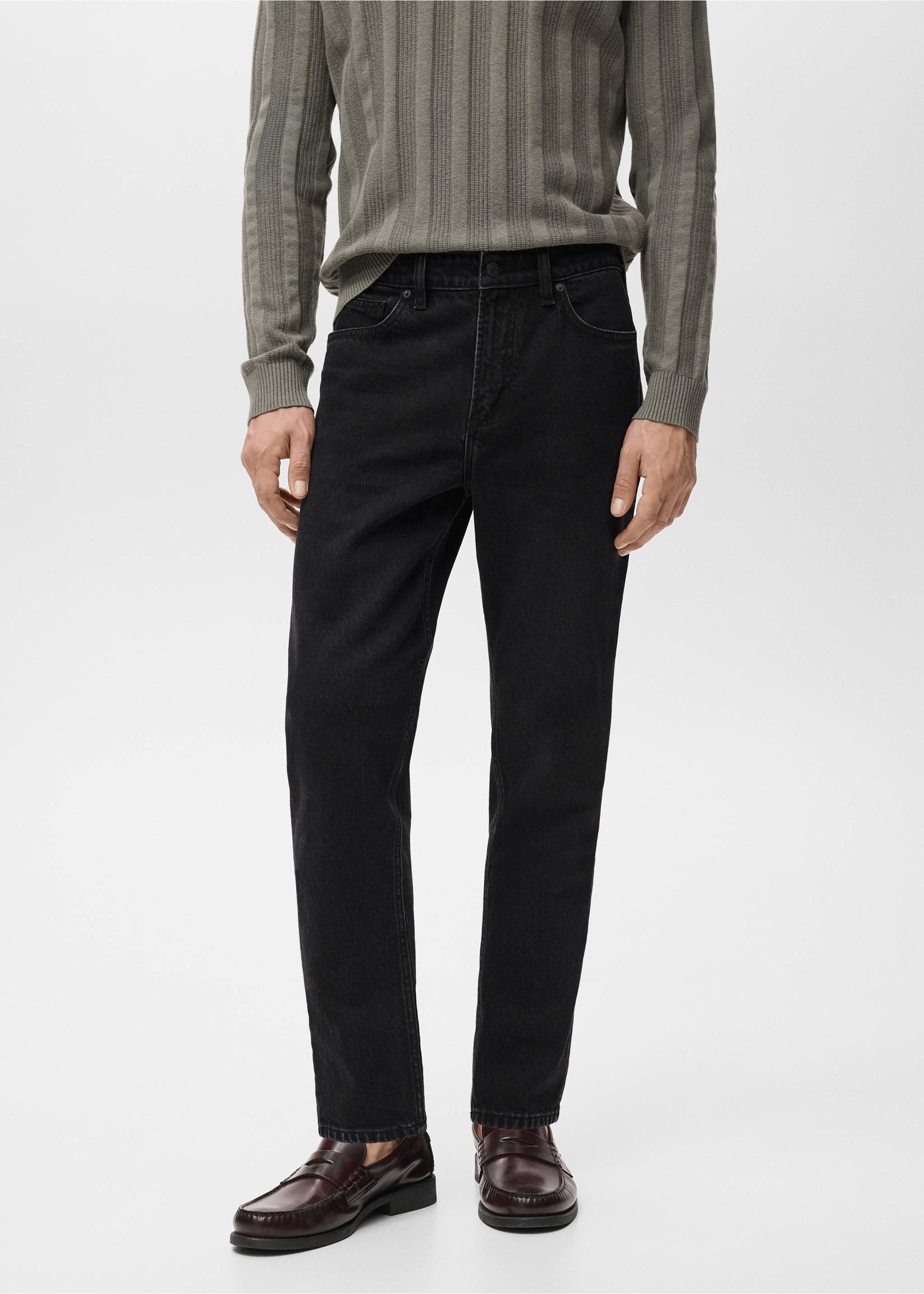 Джинсы Ben cropped tapered fit - Средний план, Черный деним. Ref: 17021223-00.