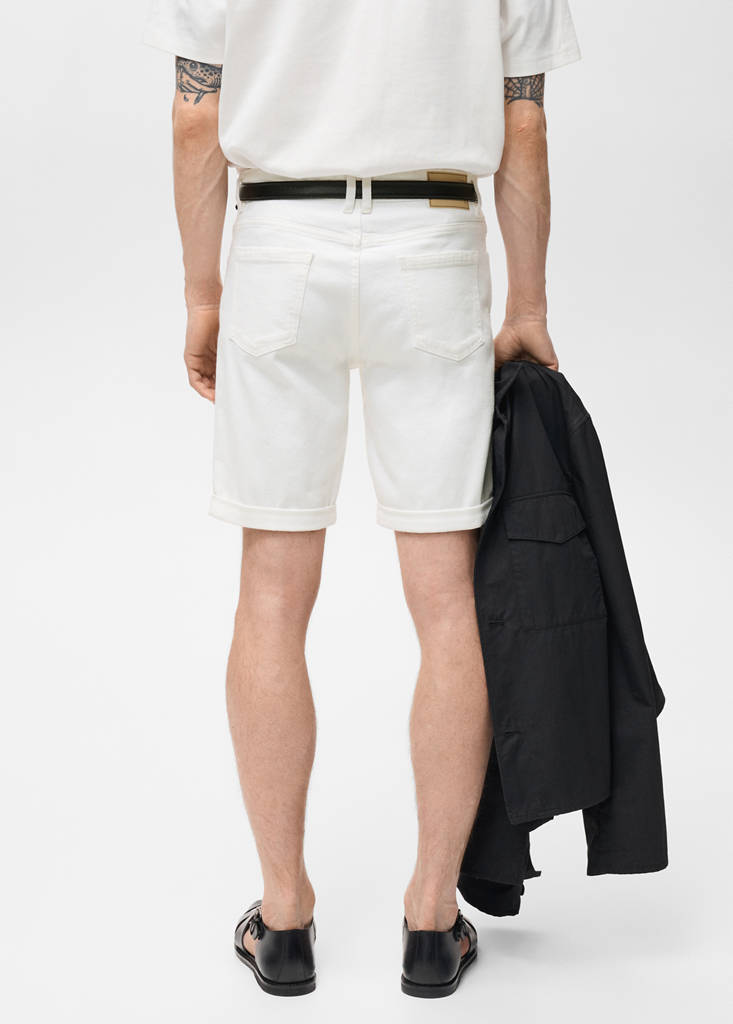 Slim-fit denim bermuda shorts — Off White