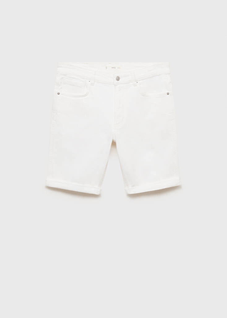 Slim-fit denim bermuda shorts — Off White
