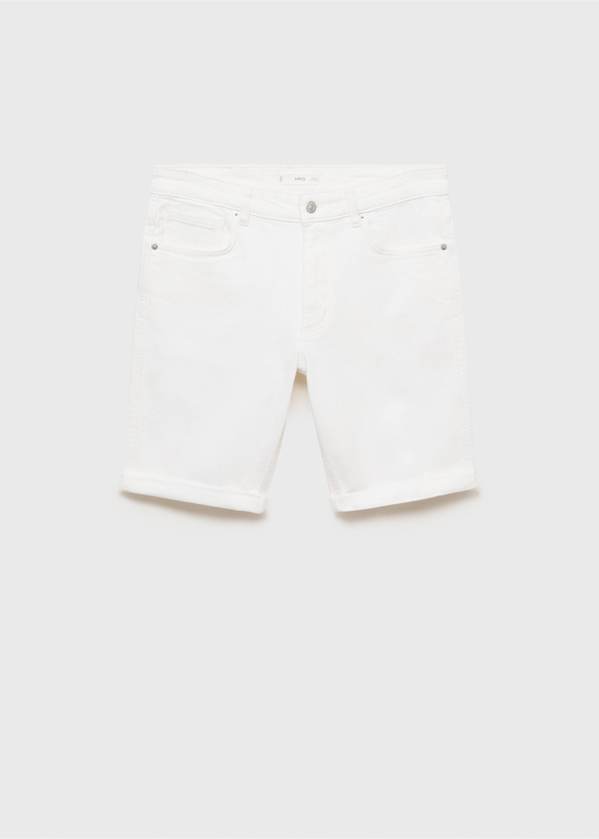 Slim-fit denim bermuda shorts - Article without model, Off White. Ref: 17021224-00.