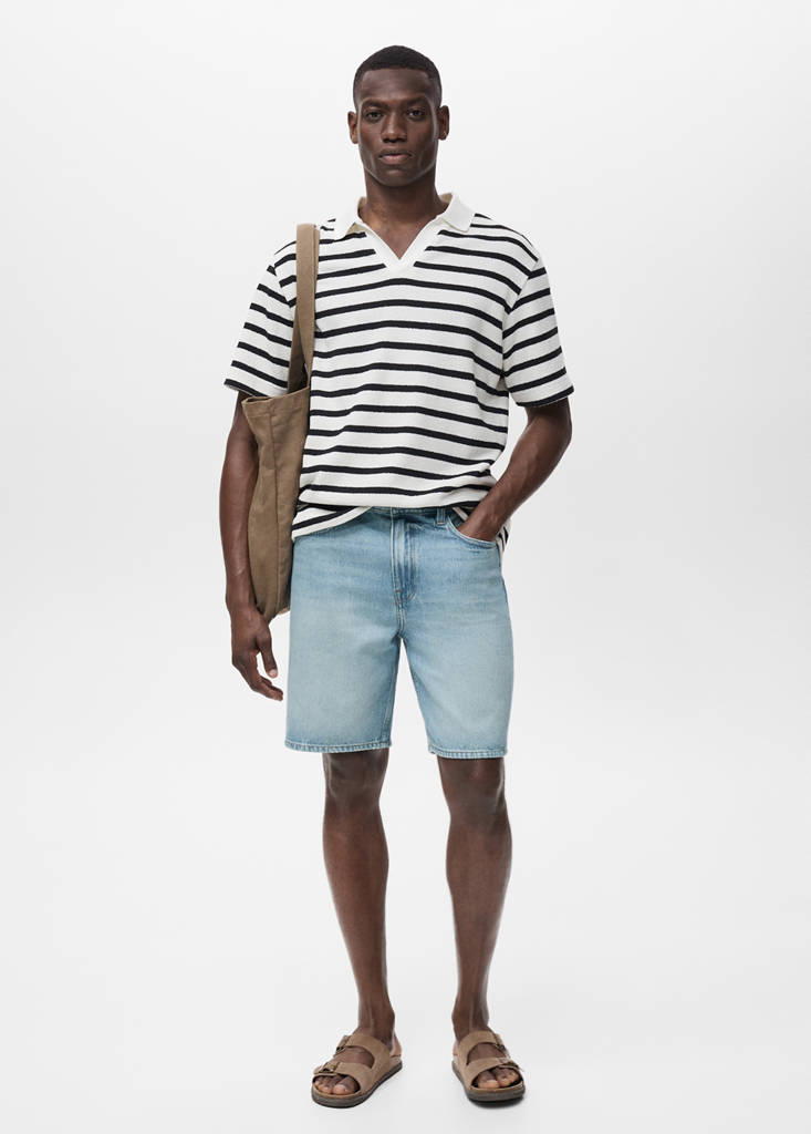 Regular-fit denim shorts — Medium Blue