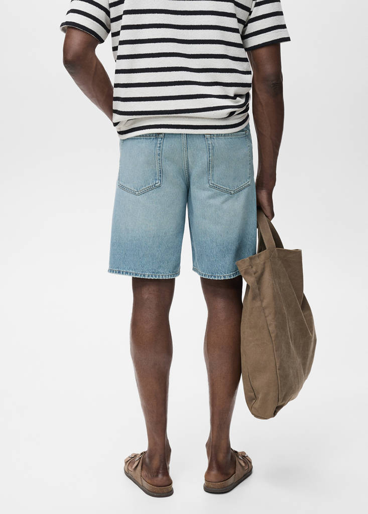 Regular-fit denim shorts — Medium Blue