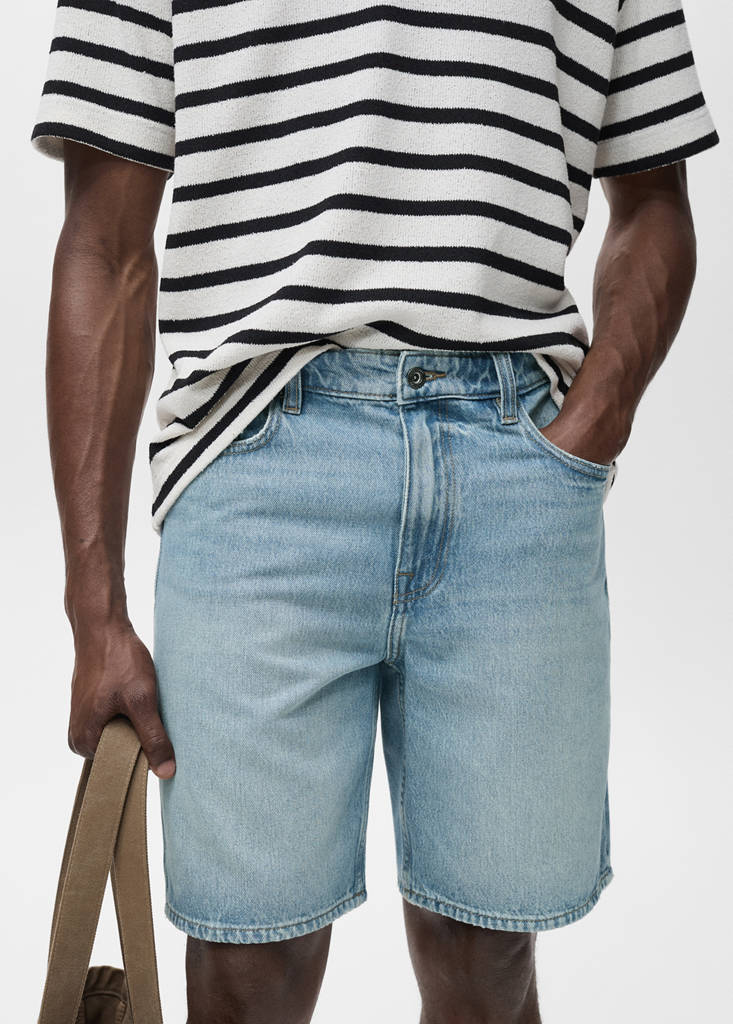 Regular-fit denim shorts — Medium Blue