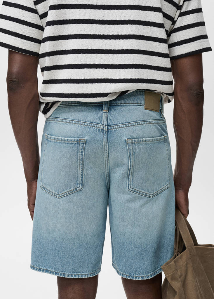 Regular-fit denim shorts — Medium Blue