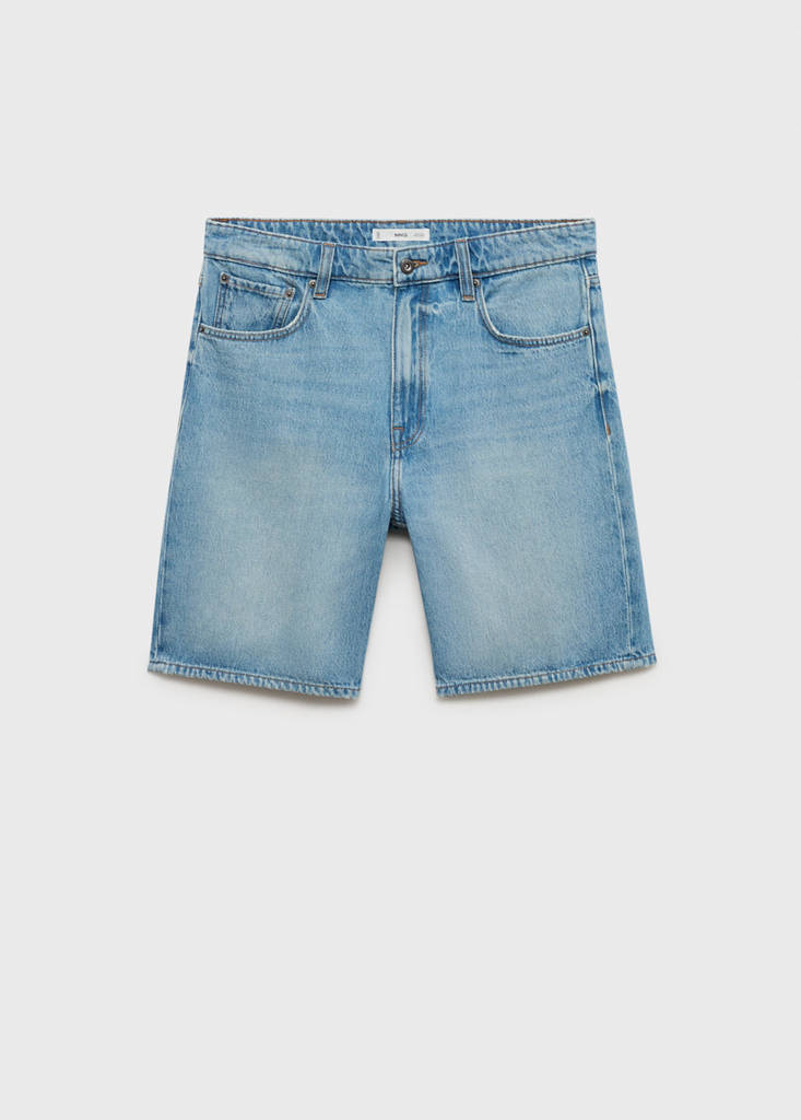 Regular-fit denim shorts — Medium Blue