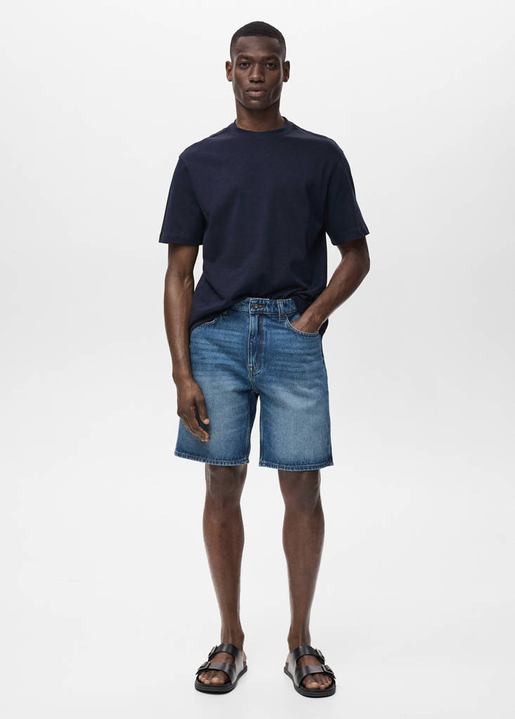 Regular-fit denim shorts — Dark Blue