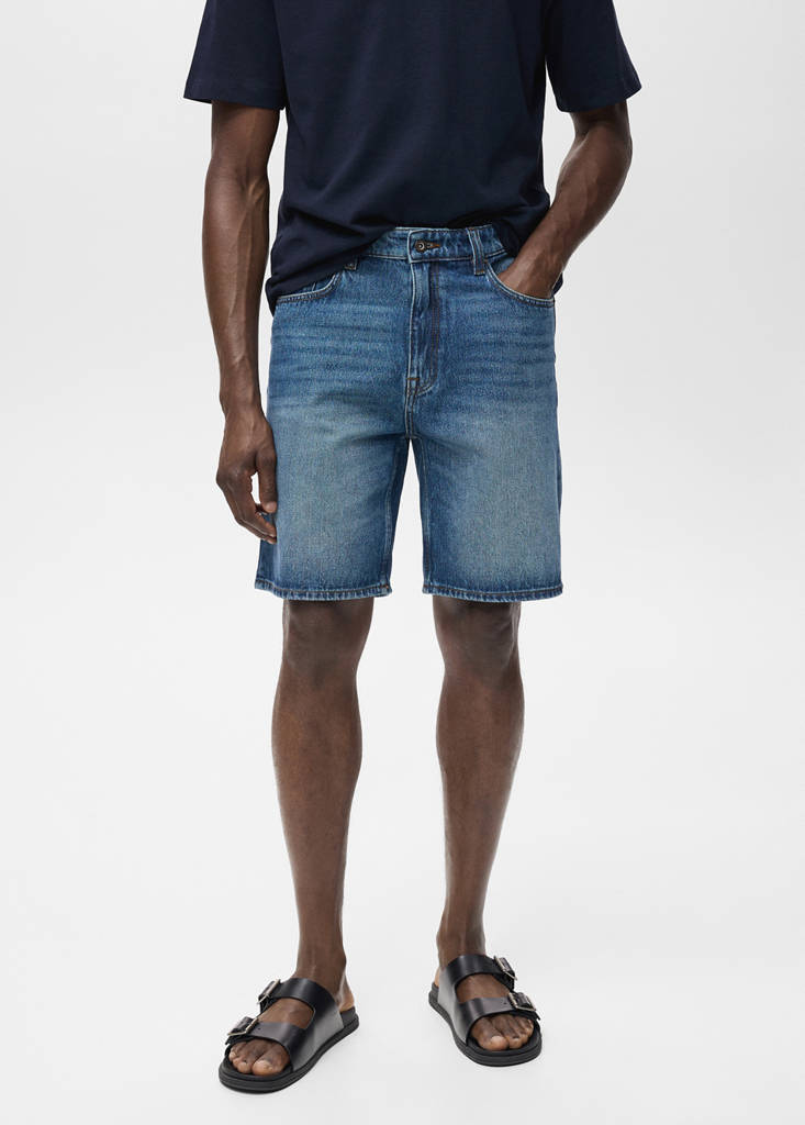 Regular-fit denim shorts — Dark Blue