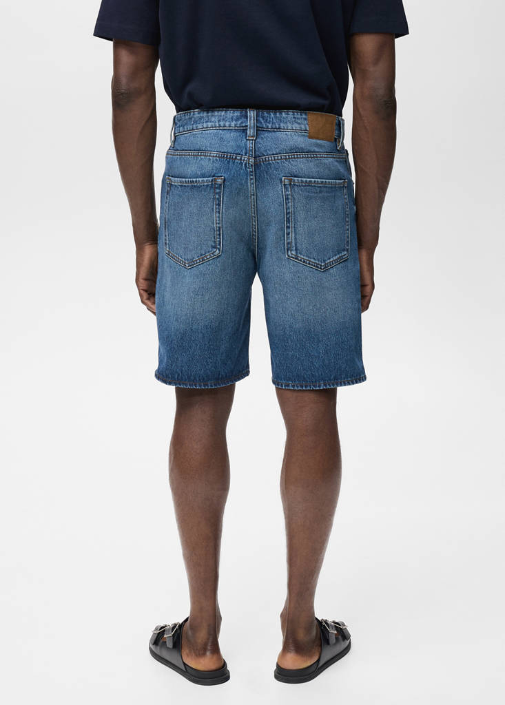 Regular-fit denim shorts — Dark Blue