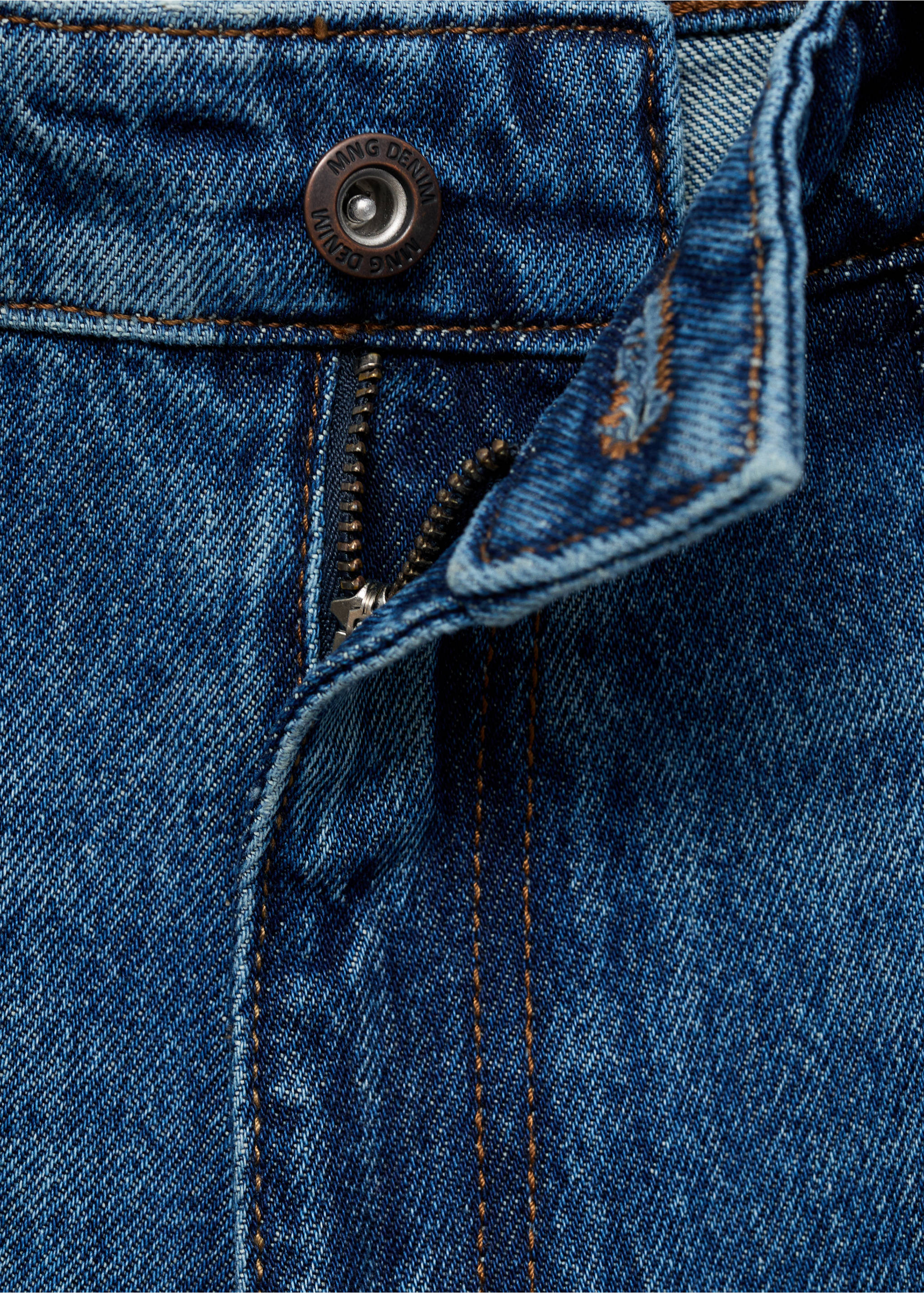 Regular-fit denim shorts - Details of the article 8, Dark Blue. Ref: 17021227-00.