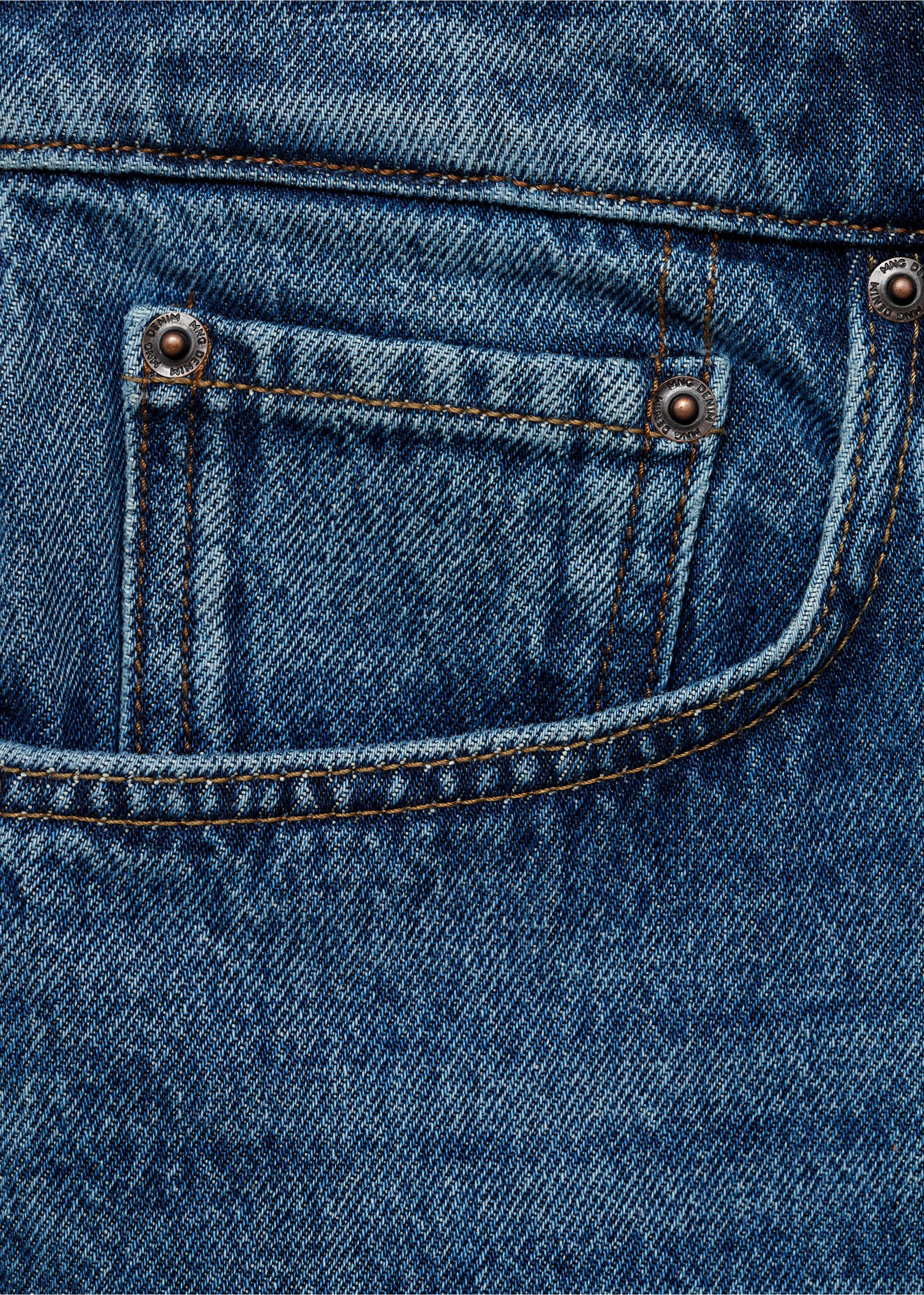 Regular-fit denim shorts - Details of the article 0, Dark Blue. Ref: 17021227-00.