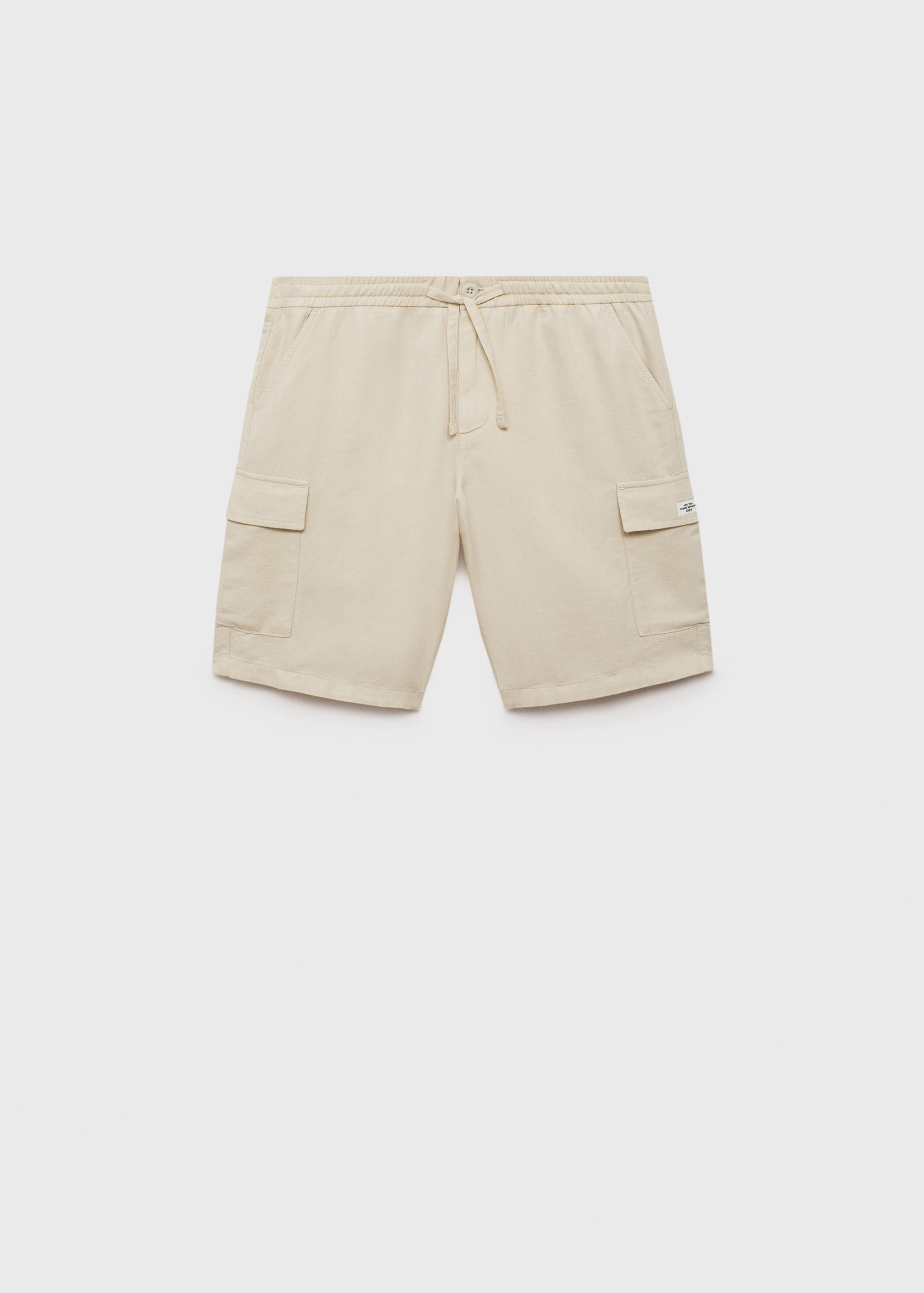 Cargo linen bermuda shorts - Article without model