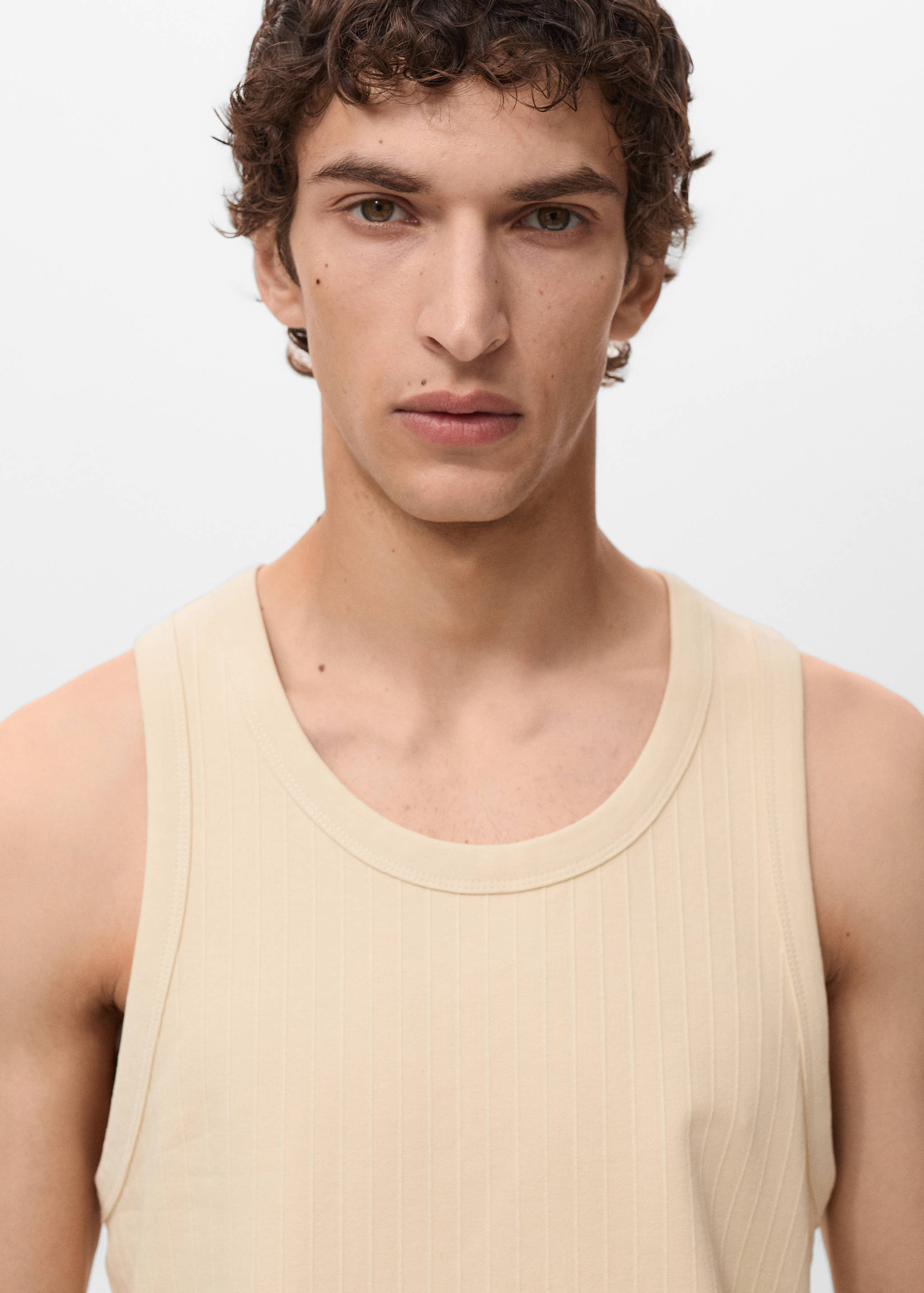 Striped strap T-shirt - Details of the article 1