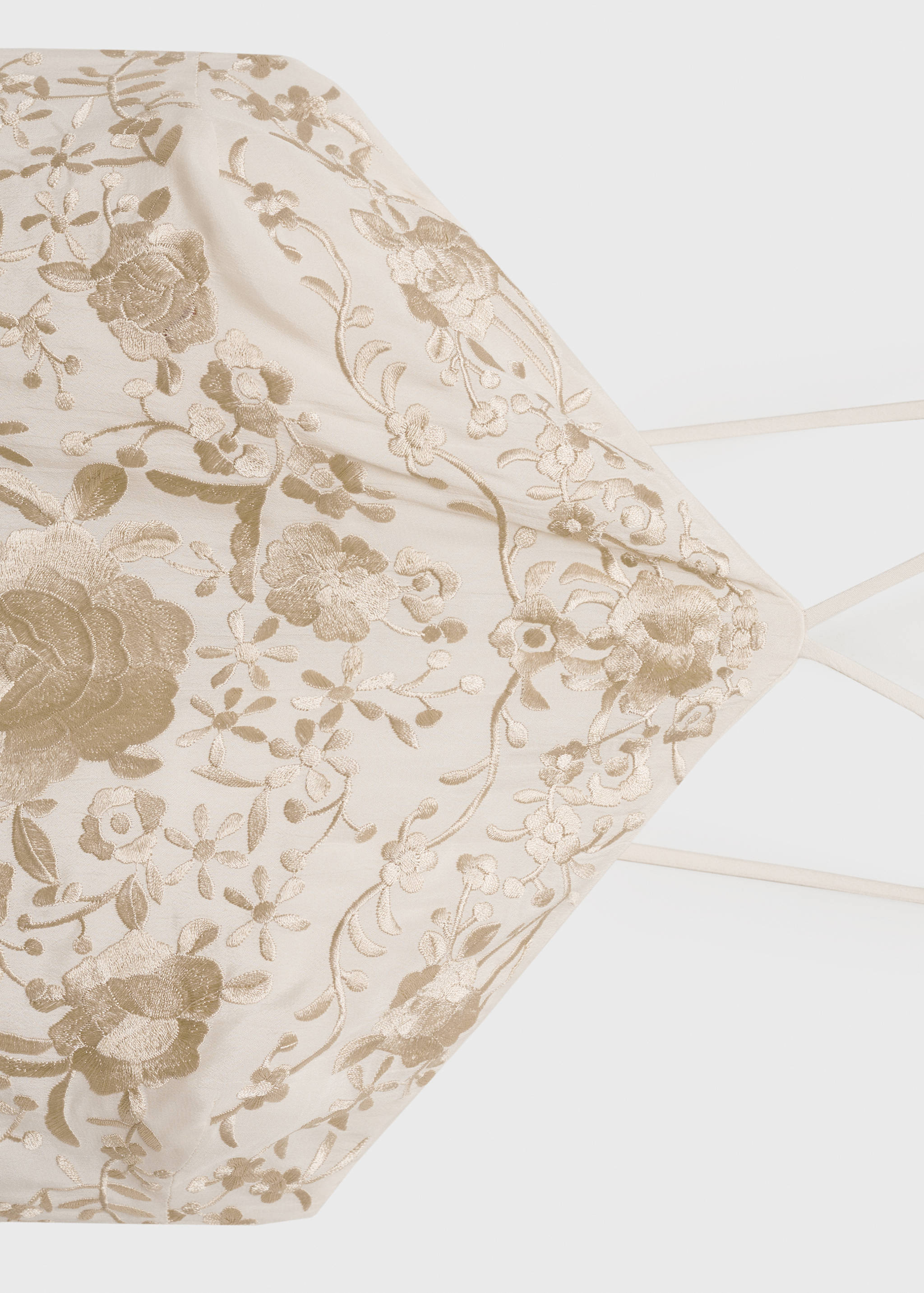 Robe brodée de fleurs avec détails à franges - Détail de l'article 8