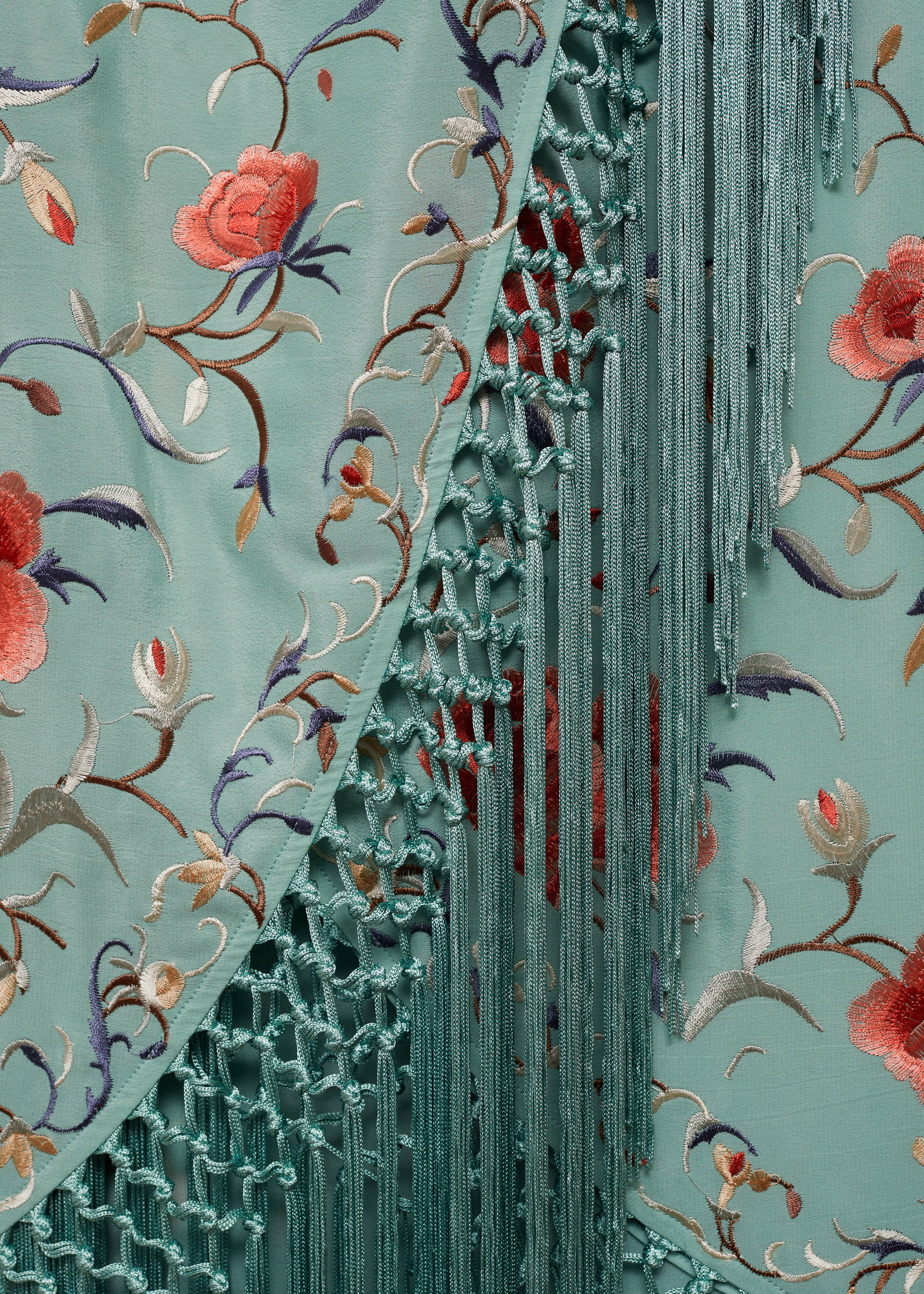 Robe asymétrique broderie à franges - Détail de l'article 0