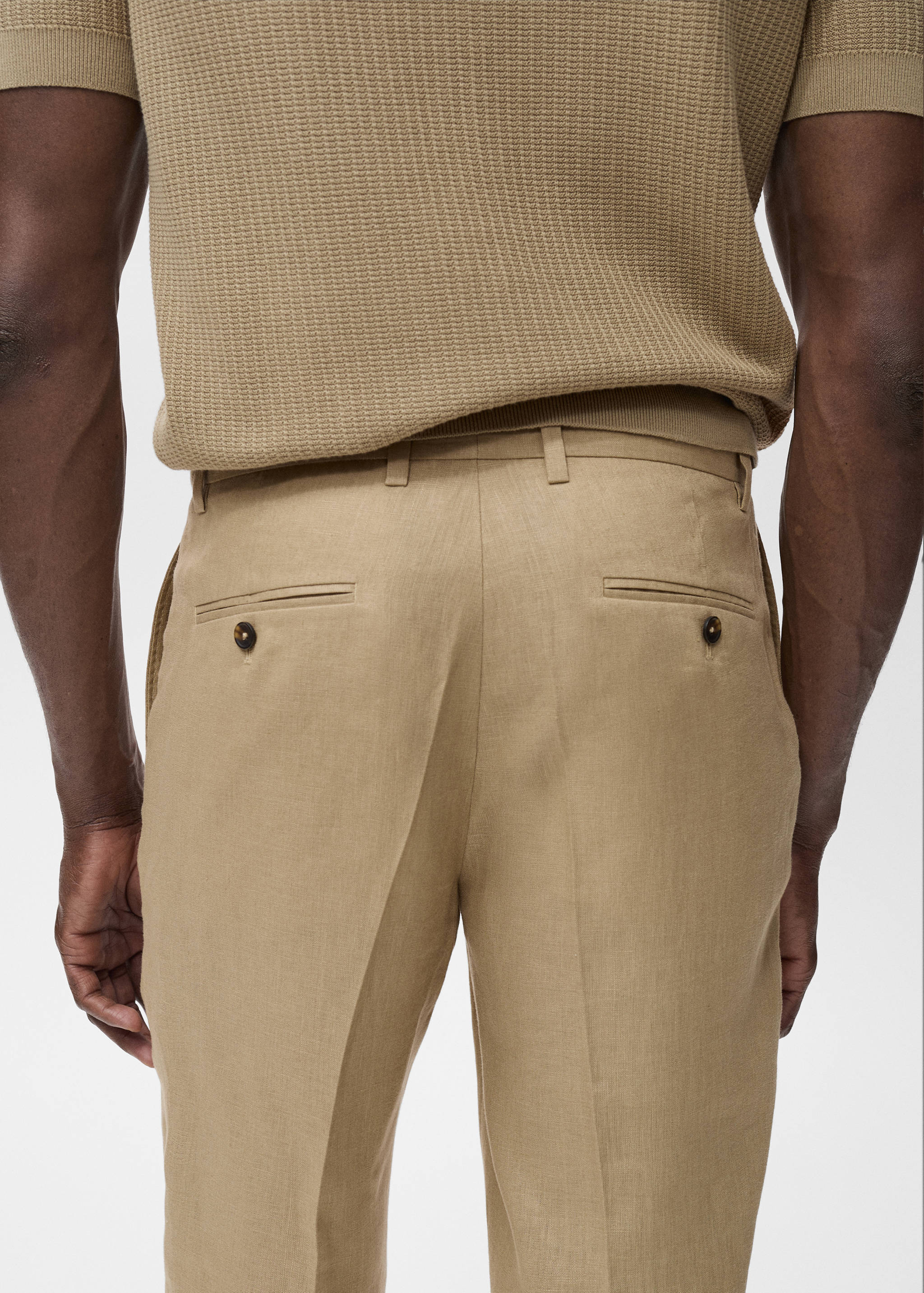 Slim-fit 100% linen pants - Details of the article 6