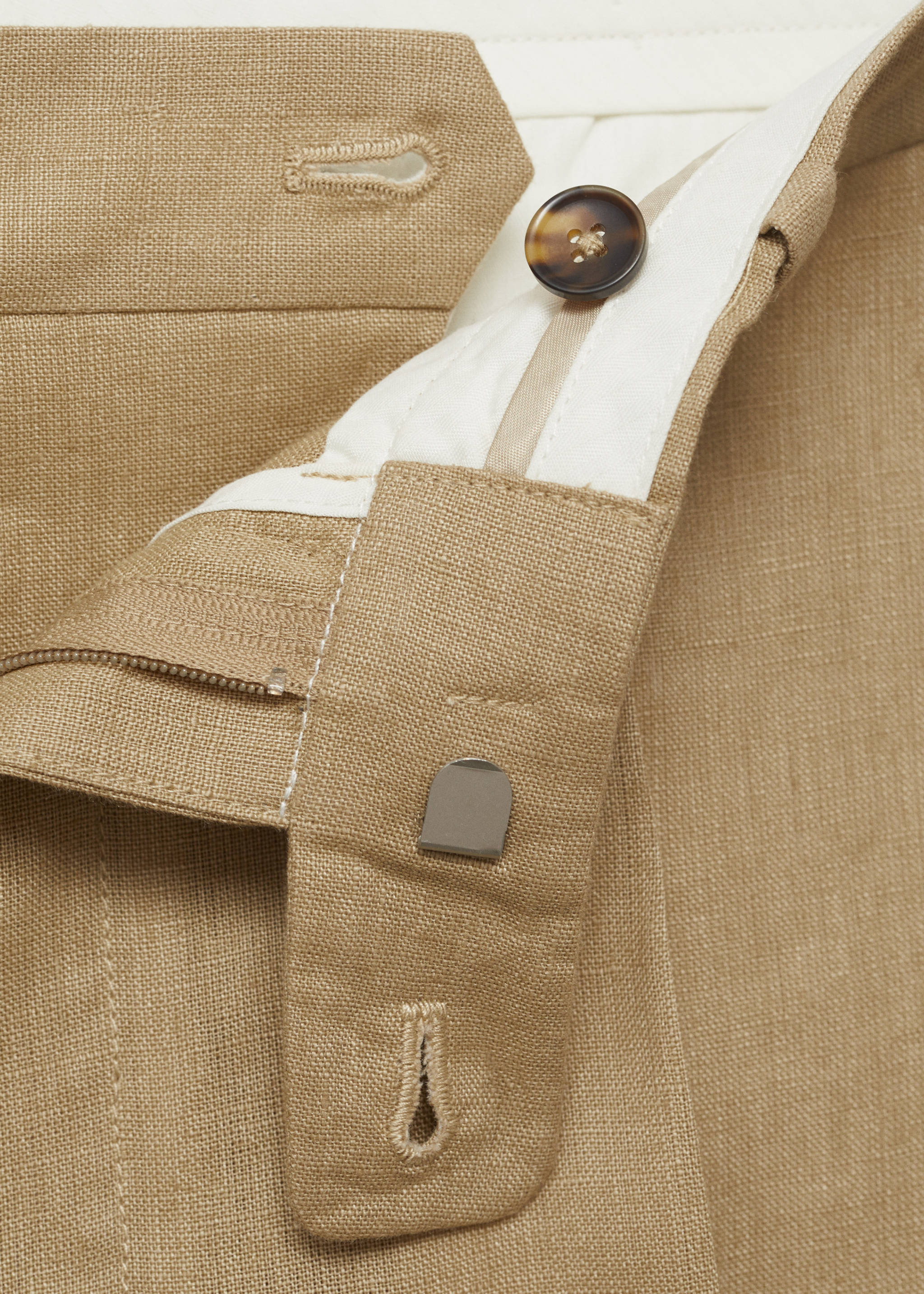 Slim-fit 100% linen pants - Details of the article 8
