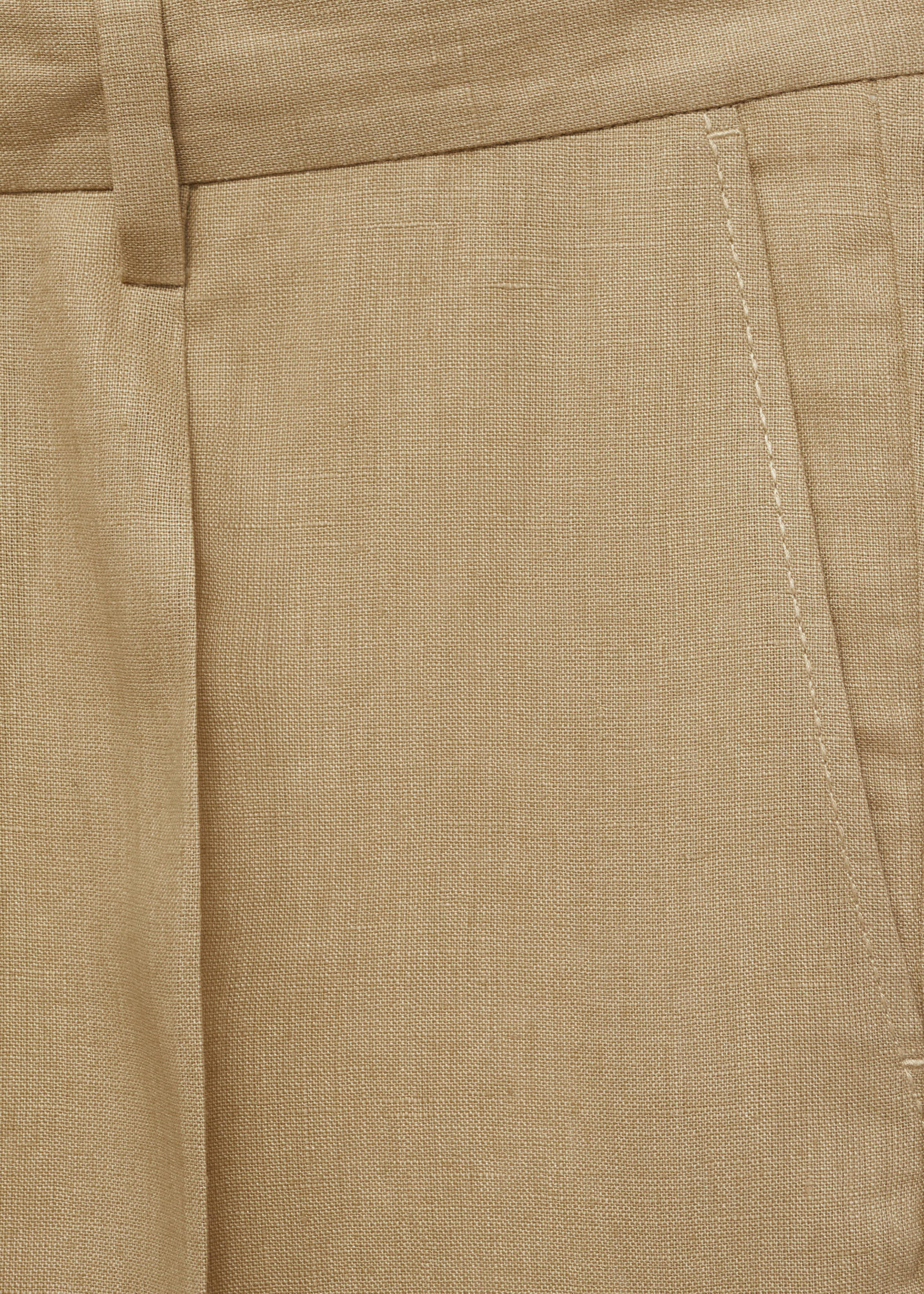 Slim-fit 100% linen pants - Details of the article 0